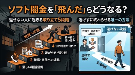 【元中の人が解説】ソフト闇金を「飛んだ」らどうなる?取り立て5段階と、逃げずに終わらせる唯一の方法